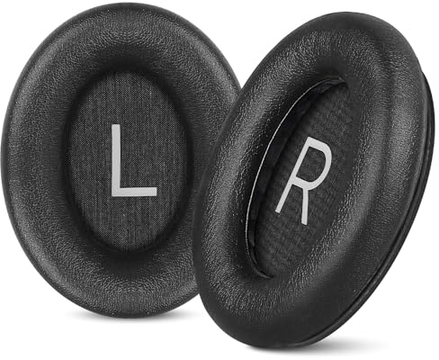 Aurivor Ersatz-Ohrpolster für Bose QuietComfort 45 35 ii (QC45 QC35) Kopfhörer, reißfeste Ohrkissen für QC SE SC & New Quiet Comfort (Deep Bass), mit weichem Schaum und Proteinleder (Schwarz)