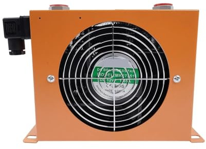 KLYDBMYT AW0607T Radiatore dell'olio Idraulico Scambiatore di Calore a Piastre 20L/min Radiatore dell'olio raffreddato ad Aria 48W 12V Ampia Area di dissipazione del Calore