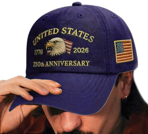 Generico Sombrero 250° Aniversario EE. UU., Sombrero Ajustable Conmemorativo Águila 250° USA, Equipo para Exterior, para Celebración en Marina, Playa, Golf, Corte ', Deportes