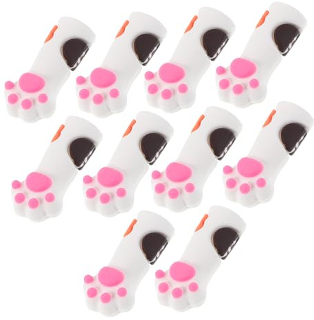 VILLFUL 10 Piezas Fundas de Silicona para Herramientas de Pedicura y Manicura Protectores Antideslizantes con Diseño de Patas de Gato Compatibles con Tijeras Pinzas y Cortauñas