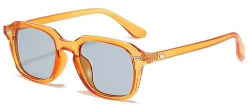 CIKJUK Retro Square Sunglasses Womens Mens Vintage Tinted Lens Rectangular Ladies Sun Glasses with UV Protection