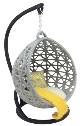Oxtxuzdm Bedroom Hanging Hammock Chair Miniature Furniture Model Accessories Role Play Furnishings Swing Dolls House Dollhouses Hanging Basket