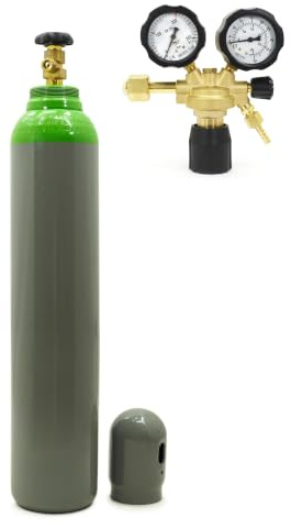 Schweißgasflasche Argon/CO2 Mix 8L 150 bar mit Druckminderer 8mm Bestschweissen.de - Hochwertiges Schutzgas für Sichere, Präzise und Effiziente MIG/MAG Schweißarbeiten, Langlebige Konstruktion