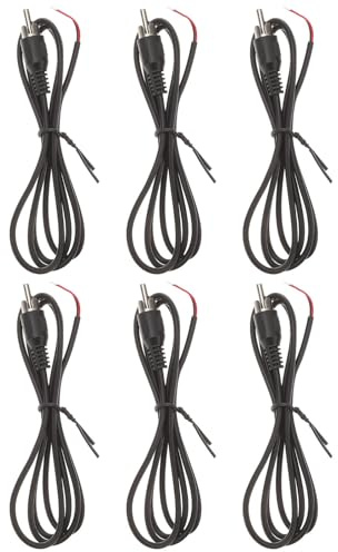 HOMSFOU 6pcs 1m PVC Male Audio Video Extension Cables with Jack Connector for AV Speakers and Small Audio Devices Black