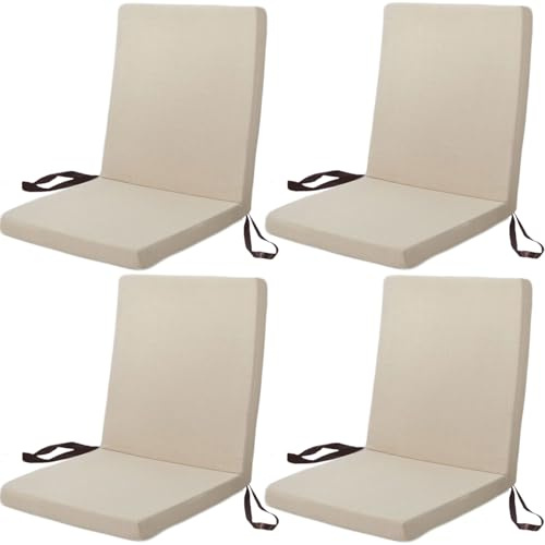Outdoor Kissen Set 4 Stück 118x48x5cm Hochlehner Terrassenstuhl Auflagen mit Bändern Garten Sitzkissen für Stühle & Liegen Wasserdicht & Bequem