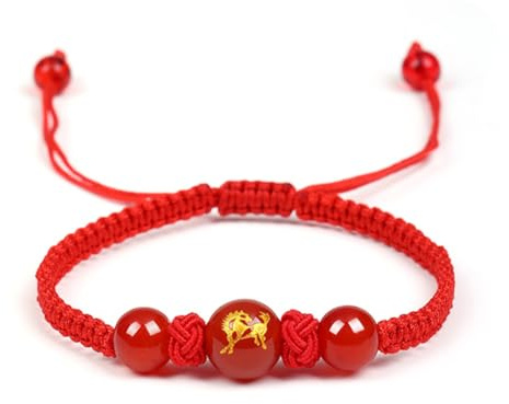 Lot de 12 bracelets en corde tressée réglable pour le Nouvel An chinois 2026 - Bijoux en corde tressée - Bijoux lunaires - Nouvel An 2026 - Animal chinois porte-bonheur - Bracelets en cordon rouge