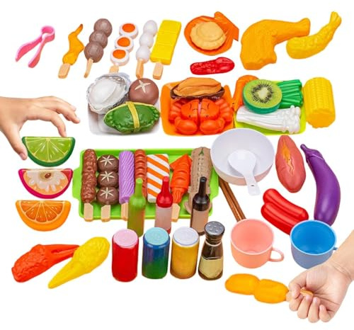 Bsbkoj Spielgrill für Kinder | realistisch, mehrfarbig, komplett und lehrreich, Küchenset, Grill, für Kindergarten und Vorschule, und Mädchen sowie