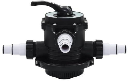 Soupape à multi-voies en ABS 1,5 pour filtre à sable, vanne 6 fonctions avec raccords, montage pour contrôle débit et régulation eau piscine