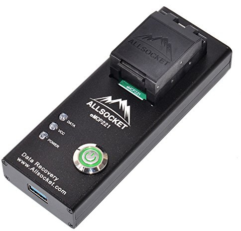 ALLSOCKET DS3000-USB3.0-eMCP221 Reader,FBGA221,eMCP221 Memory KMQ7200SM-B316 KMFJ20005A-B213 H9TQ64A8GTMC Chip-off Date Recovery Adapter