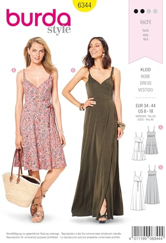 burda style Schnittmuster Damen Kleider #6344 Gr. 34-44