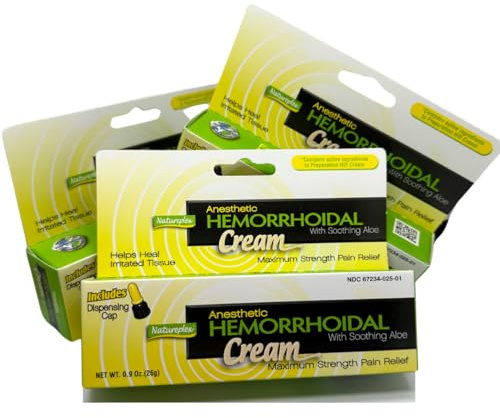 Anesthetic Hemorrhoidal Cream with Soothing Aloe Cream 3 Pack