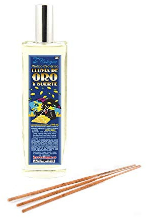 PACK AGUA DE COLONIA LLUVIA DE ORO Y SUERTE 100ML + 3 VARILLAS DE INCIENSO DORAZEN