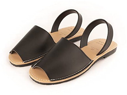 Chaussures pour femmes Minorque Femme Cuir Semelle Caoutchouc,Sandales Abarcas,
