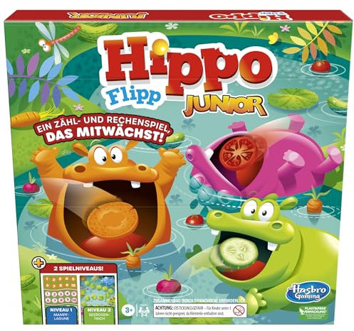 Hasbro Hippo Flipp Junior Brettspiel für Vorschulkinder - Deutsche Fassung