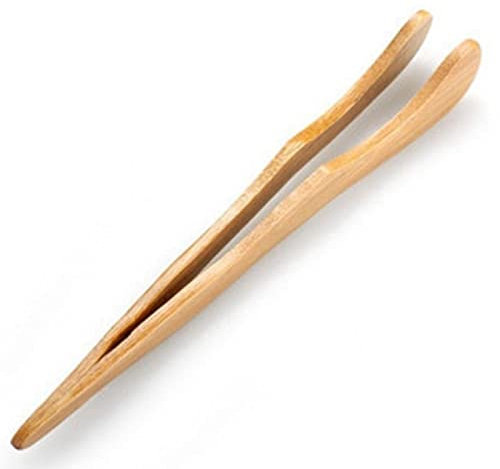 Pinces de Cuisine Pinces à Toast réutilisables Ustensile de Cuisine Pince à thé pour Fruits Toast Thé Pain Cornichon Cuisson Ultra Grip Bois (B18)