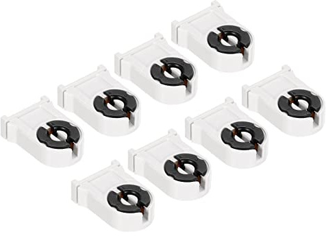 PATIKIL 8-Pack T8 Lampenfassung G13 Basis für LED Ersatz weiß schwarz | nicht geschirmter Lampensockel, Leuchtstoffröhre