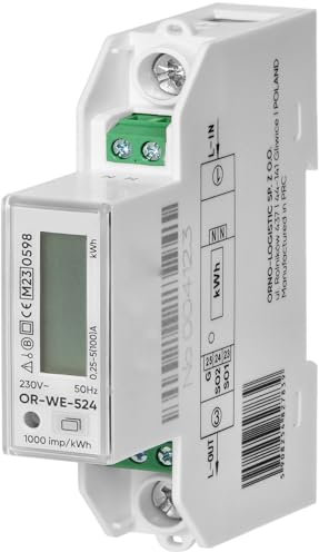 Miratic Compteur Electrique Indicateur Monophaséde 100A Conforme MID - 1 Module Rail DIN Bidirectionnel Fonctionne Avec des Sources d'Energie Renouvelables Comme Photovoltaïque