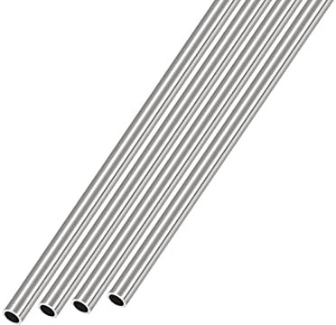 METALLIXITY 304 Acier Inox Tube (3,2 mm OD x 0,425 mm Mur T x 300 mm L) 4 Pcs, Droit Tube - pour Maison Ameublement, Machines