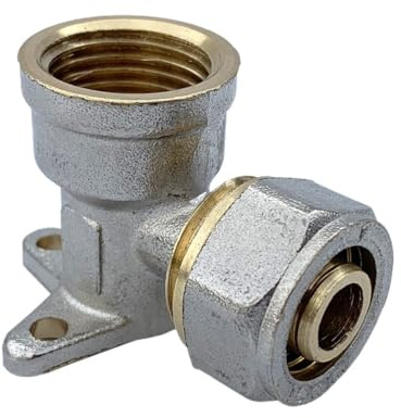 Lote de 1 montaje de pared en ángulo de 90 ° para tubo PER Ø16 x 1/2 pulgadas de compresión hembra