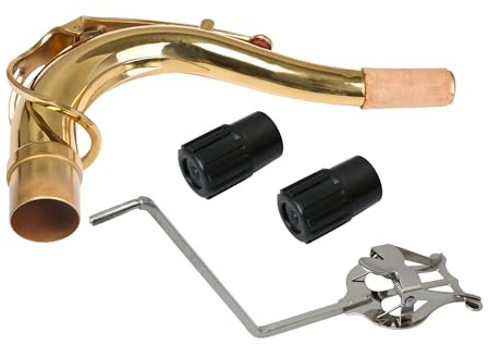 Yibuy Gold Kupfer Tenorsaxophon Ellenbogen Bogen Hals Saxophon End Plug Saxophon Lyra Zubehör