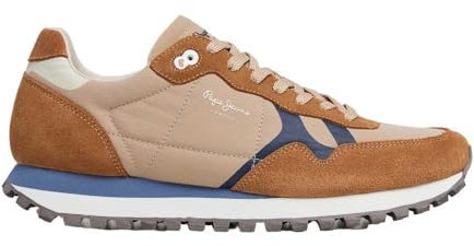 Pepe Jeans Brit-On Prints braune Lederslipper