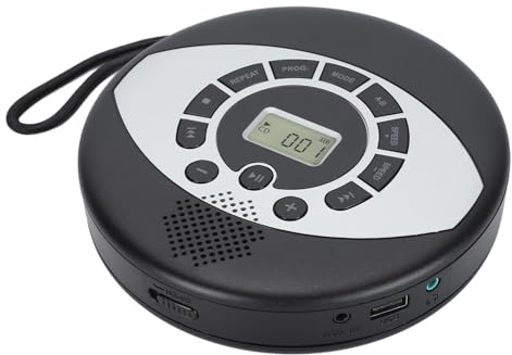 Portable CD Player with Speaker, Anti Skip Walkman CD Player 1500mAh Rechargeable, HiFi Music CD Player for Car and Travel, Support AUX 3.5mm Input & Headphone Jack, CD/CD RW/MP3