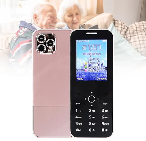 Telefoni Cellulari di Base per Anziani e Bambini, Telefoni Stupidi Sbloccati, Telefoni Cellulari Senza Internet - con Pulsanti Grandi, MP3, MP4, Fotocamera, Torcia Elettrica, SOS,Pink