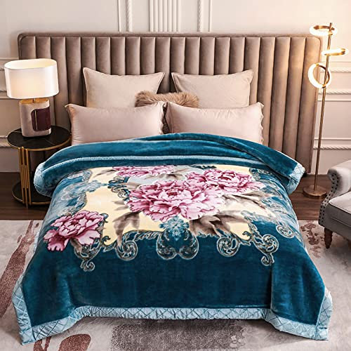 ZHANGYON Luxuriöse Gewichtsdecke – gemütliche, übergroße Decke mit Nerzstruktur für Queensize-Betten – warmes, wendbares und plüschiges Koreanisches Fleece – 180 x 220 cm, 3 kg