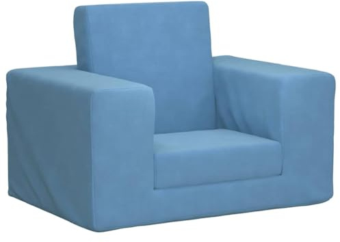 vidaXL Canapé-lit pour Enfants Bleu Peluche Douce, Mini-canapé, Mini canapé lit, siège pour Enfants, canapé pour Enfants, Chaise Longue pour Enfants