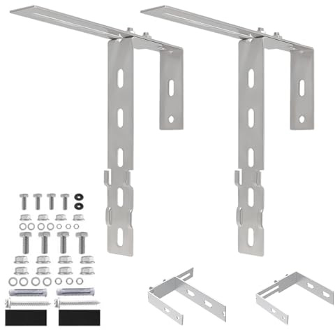 6-25 cm 2Stück Einstellbare Solarpanel Halterung Haken für Balkon, Edelstahl Geländerhalter für Solarmodul, Balkon & Flachdach Universal PV Modul Halterung Haken, für Befestigung Solarmodul