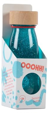 Petit Boum - Bouteille Sensorielle Float Turquoise | Un Microcosme dans Chaque Bouteille | Découvre, Écoute et Apprends | Stimulation Sensorielle | Bouteilles Sensorielles pour Enfants