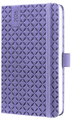 SIGEL J6124 Agenda settimanale Jolie 2026-1 anno - circa A6 - dark purple - 2 pagine = 1 settimana - copertina rigida - 80 g/m² - viola - 174 p. - certificazione FSC