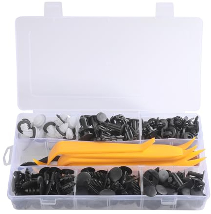 Flaconi 155PCS Clips de Fixation Voiture,Clips de Fixation,6 Types Différents de Clips de Panneau de Porte et de Clips de Garniture de Pare-Chocs,Convient à la Plupart des Modèles de Voitures