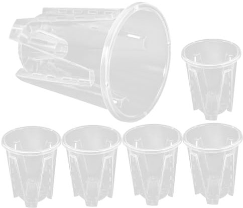 HANABASS 6 Piezas Maceta Transpirable para Orquídeas Macetas De Plástico Transparentes para Plantas Contenedor para Flores para De Jardinería para Orquídeas