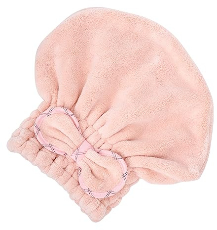 Haartrocknungshaube für Frauen aus Coral Fleece, Schnell Trocknend, Rosa | Absorbiert Wasser, Hände Frei, Praktisch für Schlafsaal und Reise, Stilvoll, Schön