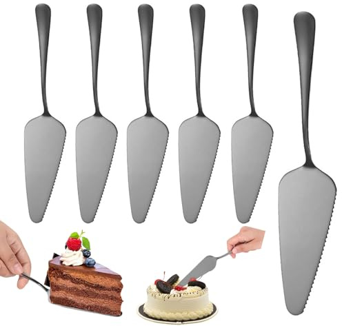 Tårtspade set rostfritt stål, 6 stycken tårtpinnar, tårtknivar, tårtspade rostfritt stål set för kök restauranger fest bröllop
