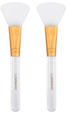 LORMAY Jelly Brush | 2 Pcs Silicone Face Mask Brushes | Facial Applicators for Even Coverage | Skincare Enhancer | Transparent Handles | All Skin Types | Kbeauty Accessory | Fan-shaped Head