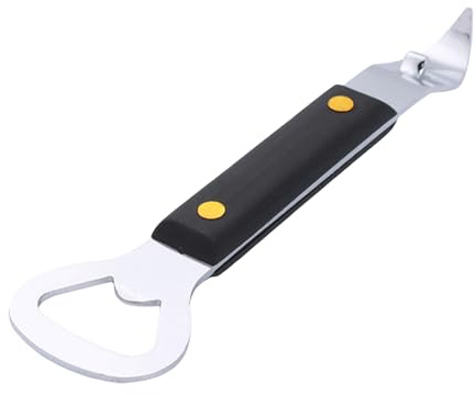 Can Opener Manual Little Cook Stainless Steel Punch 2 in 1 Multifunctional and Beer Opener(1PCS) Useful Items for Seniors (Black, 14.1x4.5x1cm)