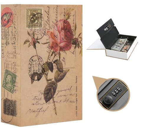 Cassaforte per libri, cassaforte con serratura a combinazione, per chiavi, soldi, documenti, contanti, gioielli per ufficio e casa