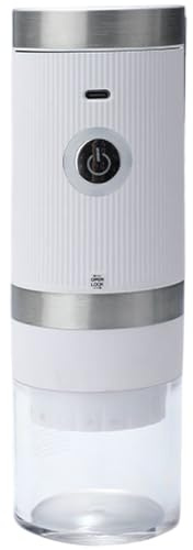 Homeponnew Moulin à café électrique portable avec batterie rechargeable USB, réglages de mouture grossière à fine réglable pour expresso et presse française, lames en acier inoxydable, compact pour