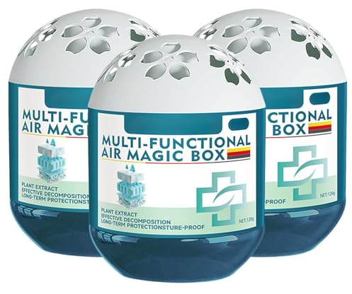 Natural Air Purifier Magic Box – Plant-Based, No-Electricity Odour Eliminator & Dust Freshener for Home, Car & Pet Areas – Long Lasting 120g Passive Air Cleaner (3 Pcs)