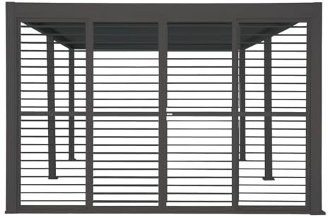 Hespéride - Persiennes coulissantes Lames Amovibles pour pergola Evora 4m Gris Graphite
