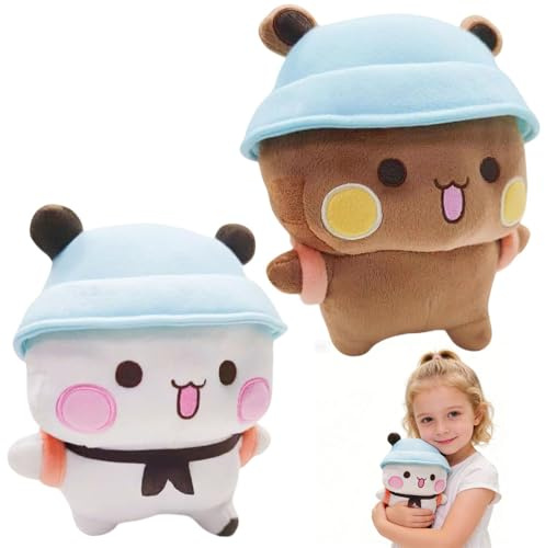 RNPKZ 2 Stück Bubu Dudu Kuscheltier, Dudu Bubu Plüschtier, BubuDudu Plüsch, Bär Panda BubuDudu Kuscheltier, Bezauberndes Weiches Plüschtierkissen, Geburtstagsfeiergeschenke für Mädchen und Jungen
