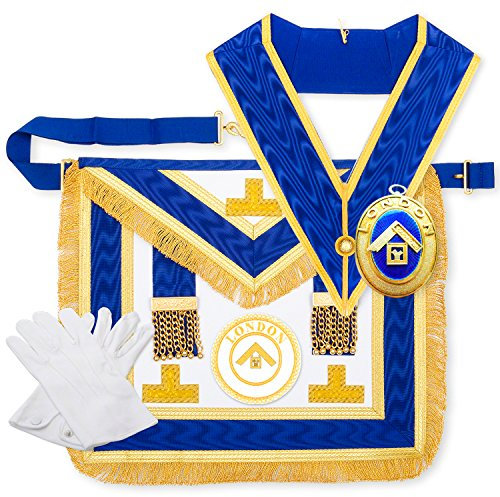 Masonic Regalia Provincial London Grand Rank Full Dress LGR Lammfell Leder Schürze Pack, multi, S
