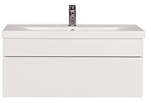 Home Deluxe - Badmöbel-Set - WANGEROOGE weiß - Small - inkl. Waschbecken und komplettem Zubehör - Größe Waschbecken: ca. 60 cm I Badezimmermöbel Waschtisch Badmöbelset