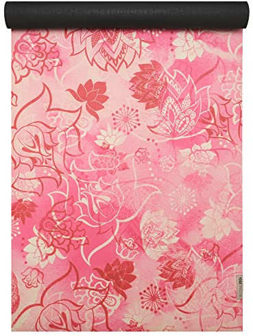 YOGISTAR Yogamatte Yogimat Travel Art Collection 183 x 61 x 0.15 cm Rosa Rot Natürlicher Kautschuk Rechteckig für Yoga