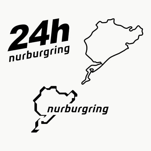 AUTODOMY Nurburgring Aufkleber Paket 3 Stück | Nurburgring Aufkleber Auto | Beständig gegen Regen, Sonne und Waschstraßen | Erhältlich in 3 Farben | Schwarz