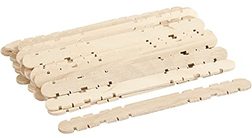 Palillos de madera para manualidades y construcción.