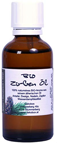 Dekobox Bio Zirbenöl - 50ml - 100% naturrein - höchste Qualität durch Destillation