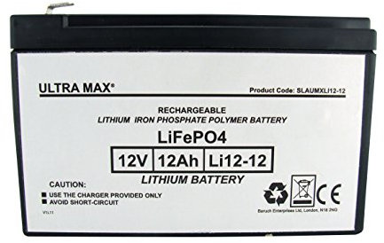 ULTRAMAX 12v 12Ah LIPO LITHIUM IRON PHOSPHATE BATTERY 2000 CYCLES